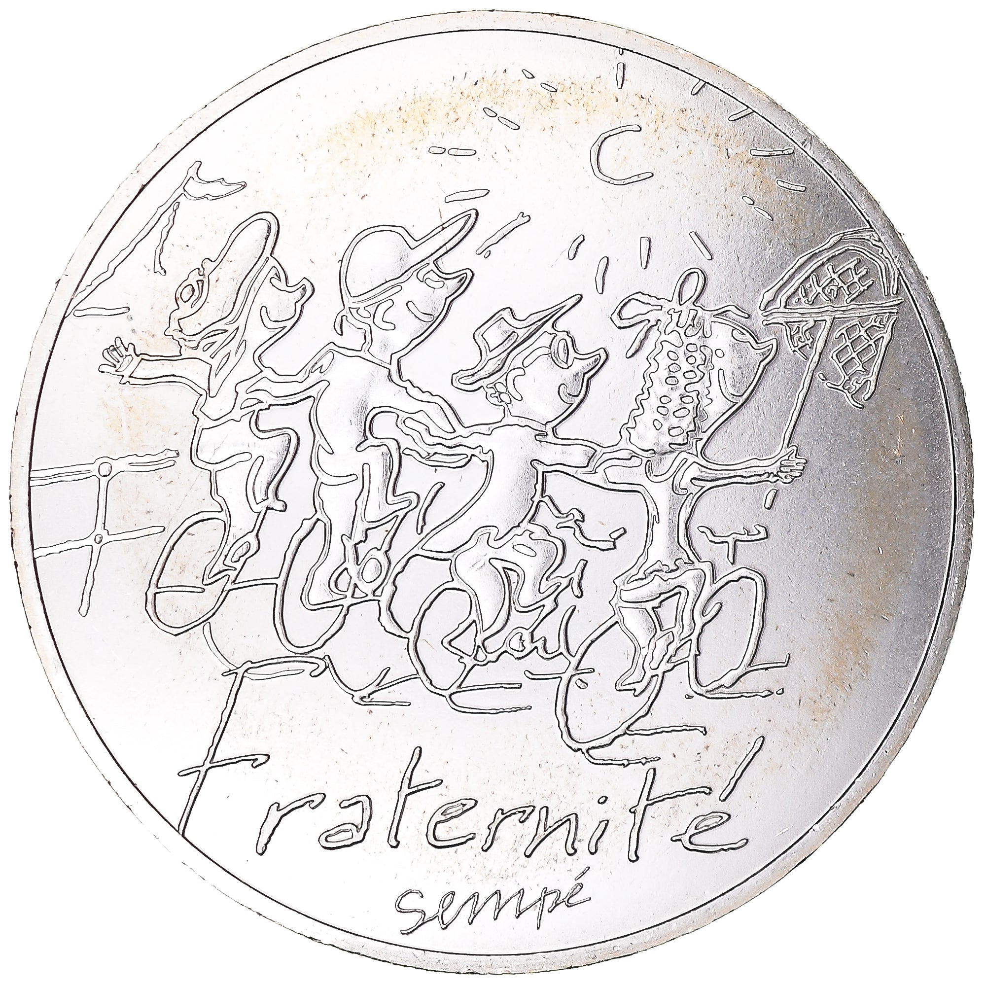 França, 10 Euro, Fraternité Printemps Sempé, 2014, Paris, MS(65-70), Prata