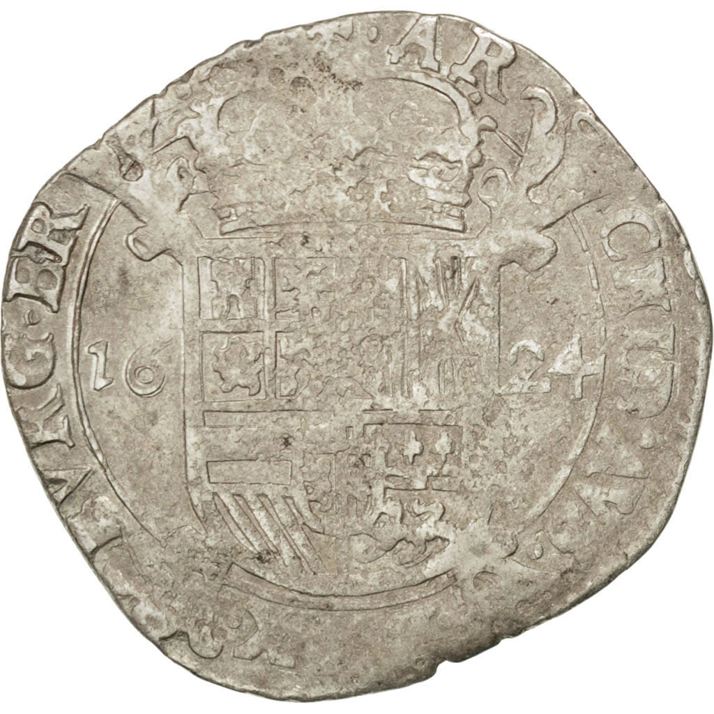 Coin, Spanish Netherlands, BRABANT, Escalin, 1624, Brabant, VF(20-25), Silver