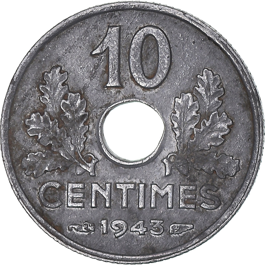 Coin, France, État français, 10 Centimes, 1943, Paris, VF(30-35), Zinc