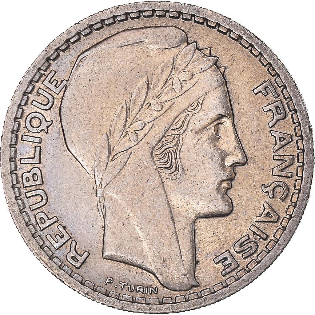Moeda, França, Turin, 10 Francs, 1946, AU(55-58), Cobre-níquel, KM:908.1