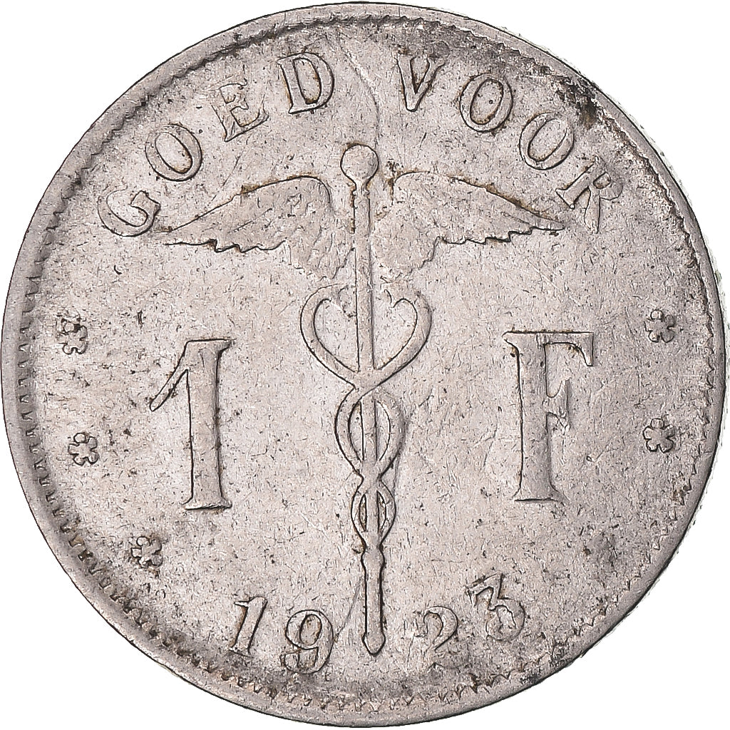 Moneta, Belgia, Franc, 1923, Brussels, VF(30-35), Nikiel, KM:90