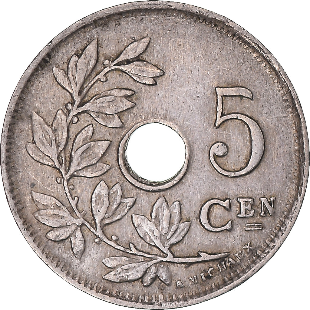 Moneta, Belgio, 5 Centimes, 1922, BB, Rame-nichel, KM:67