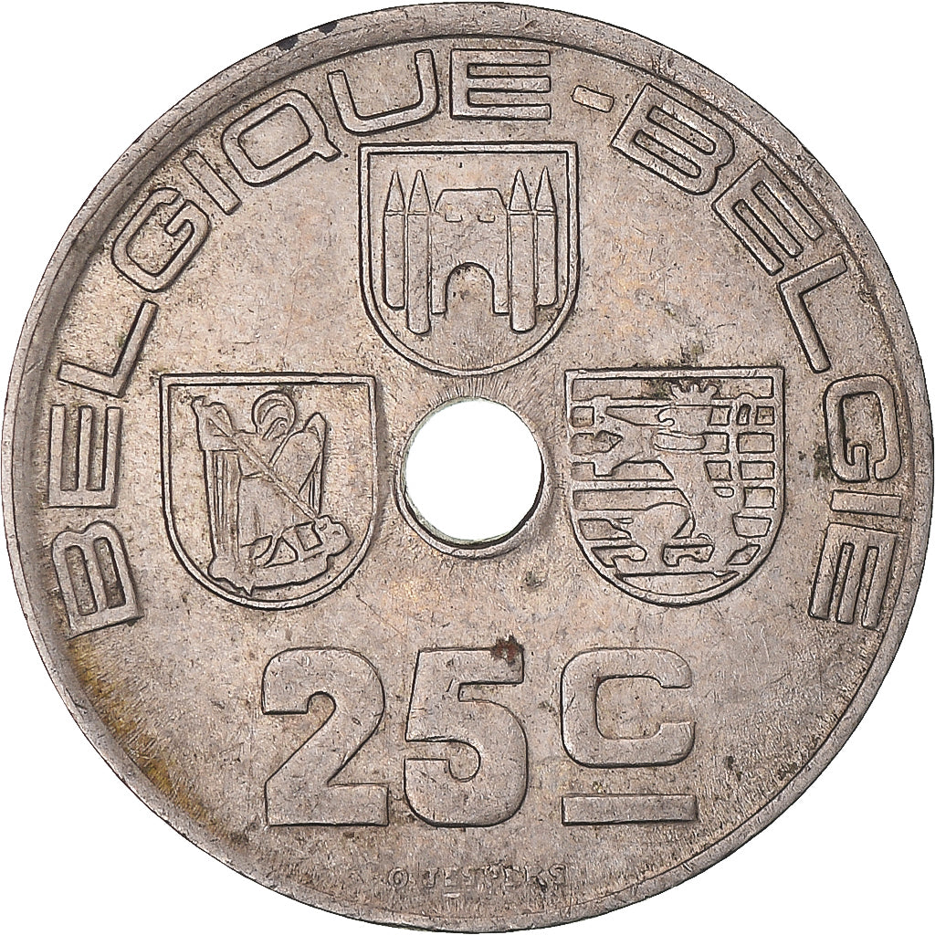Munten, België, 25 Centimes, 1938, ZF+, Nickel-brass, KM:115.1