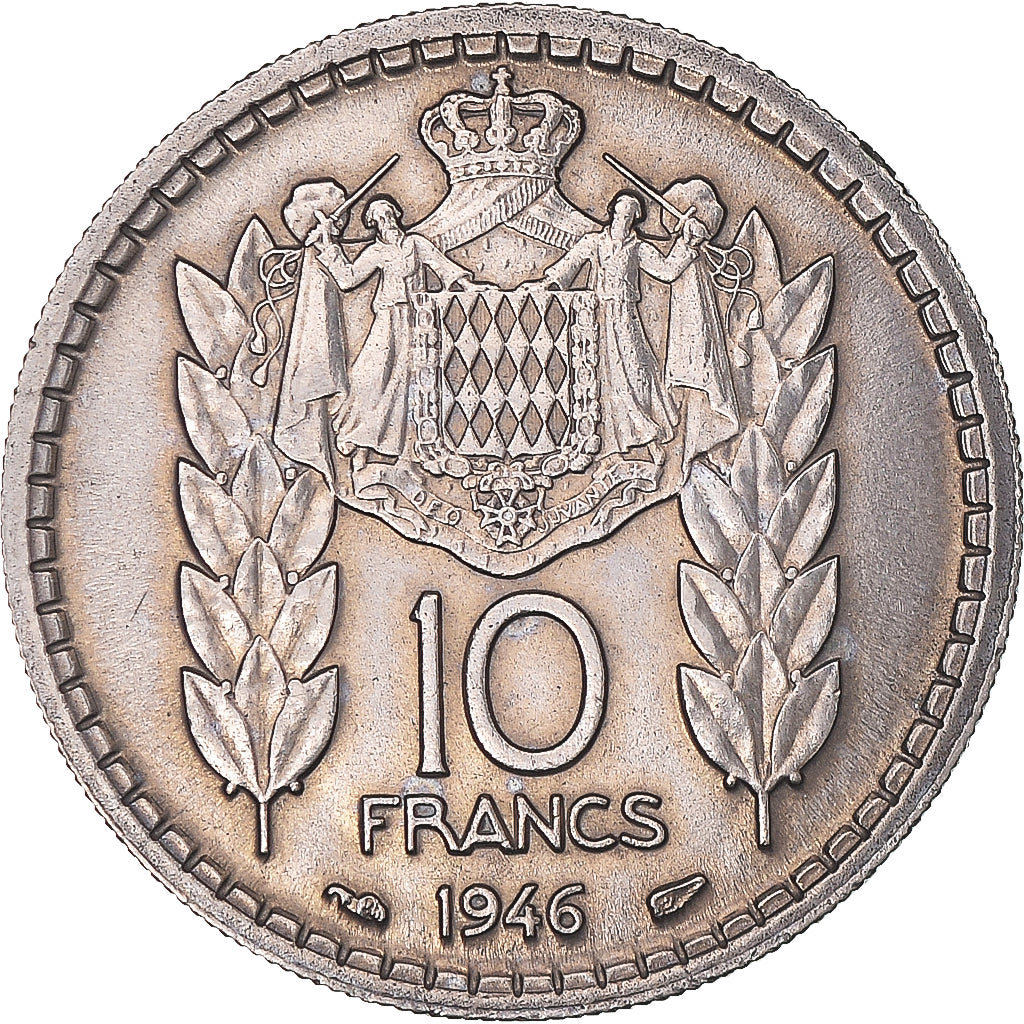 Coin, Monaco, Louis II, 10 Francs, 1946, AU(55-58), Copper-nickel, KM:123