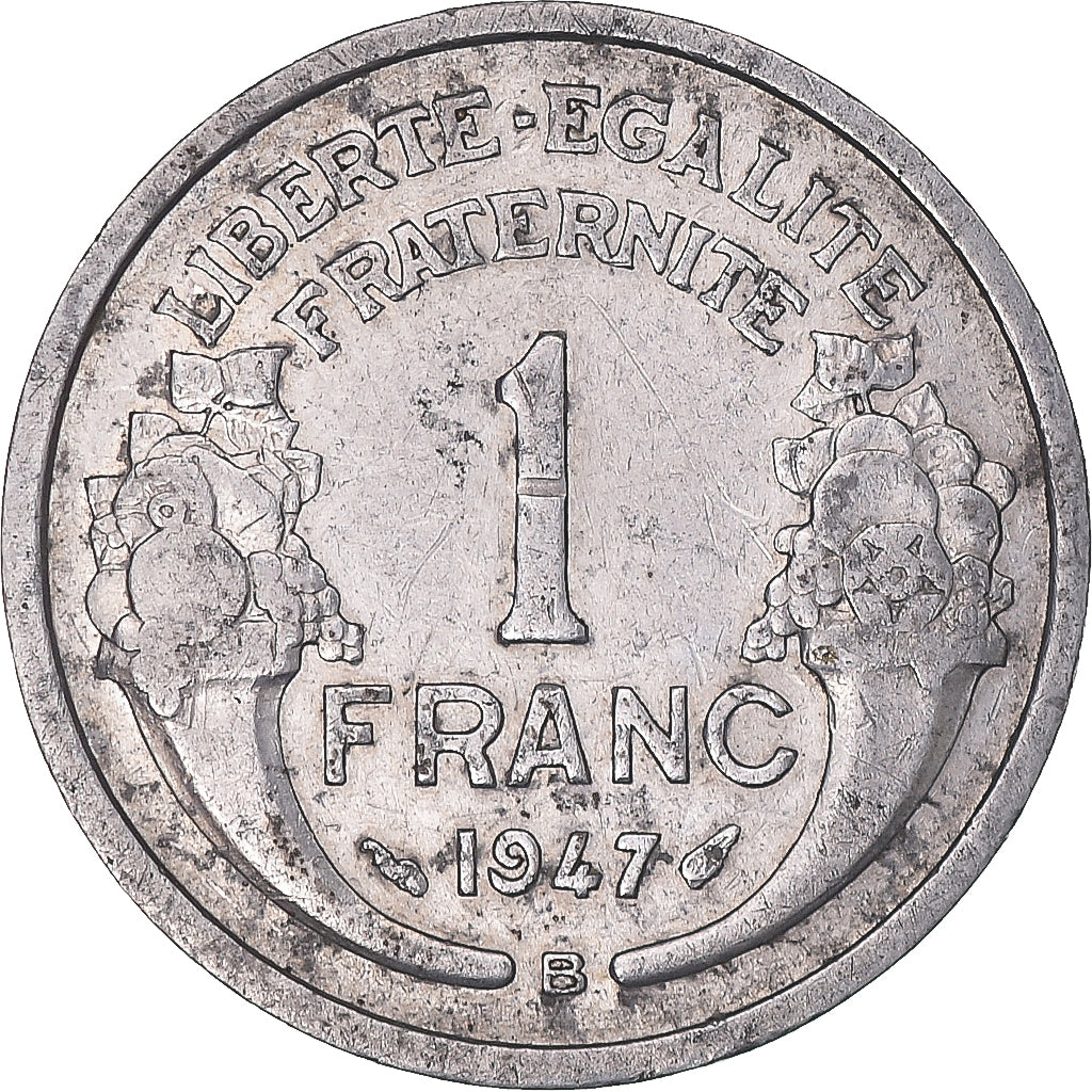 Münze, Frankreich, Morlon, Franc, 1947, Paris, SS, Aluminium, KM:885a.1