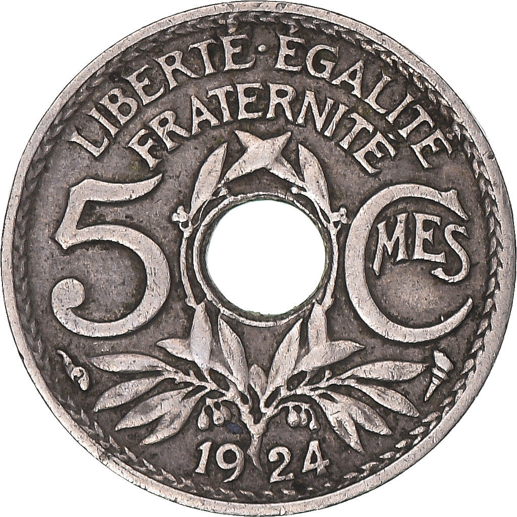 Coin, France, Lindauer, 5 Centimes, 1924, EF(40-45), Copper-nickel, KM:875