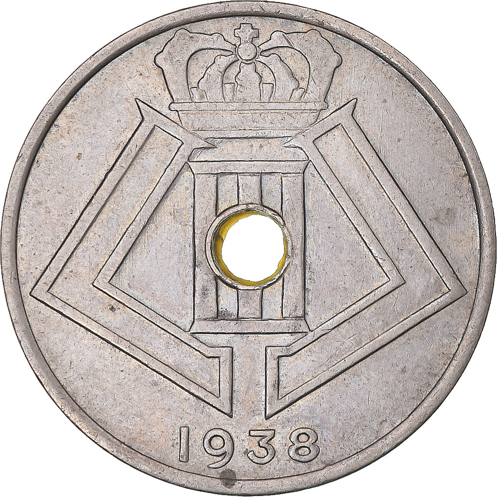 Monnaie, Belgique, 25 Centimes, 1938, TTB+, Nickel-Cuivre, KM:115.1