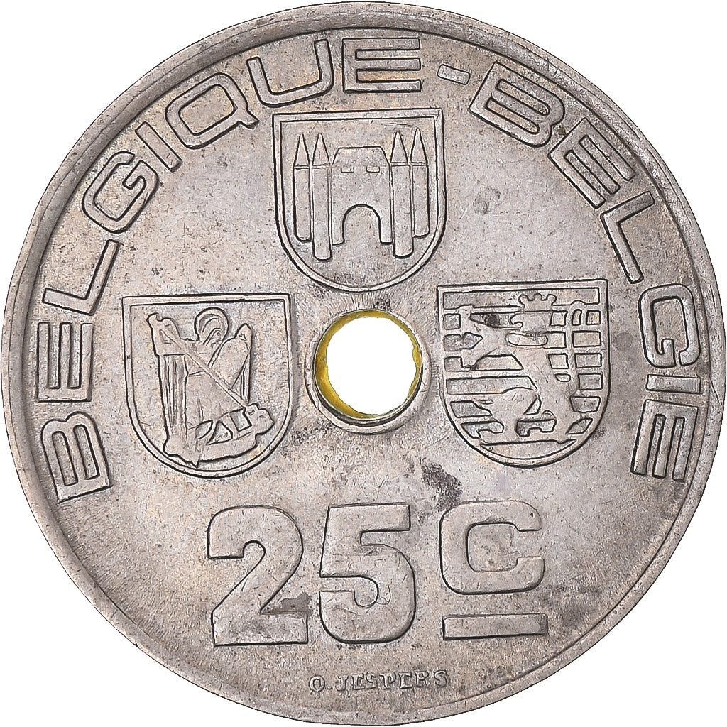Monnaie, Belgique, 25 Centimes, 1938, TTB+, Nickel-Cuivre, KM:115.1