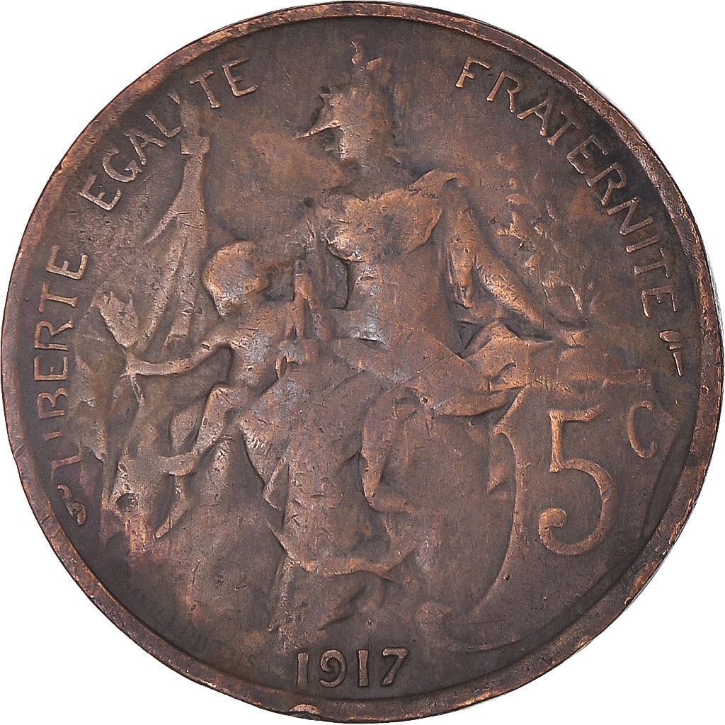 Coin, France, Dupuis, 5 Centimes, 1917, Paris, VF(20-25), Bronze, KM:842