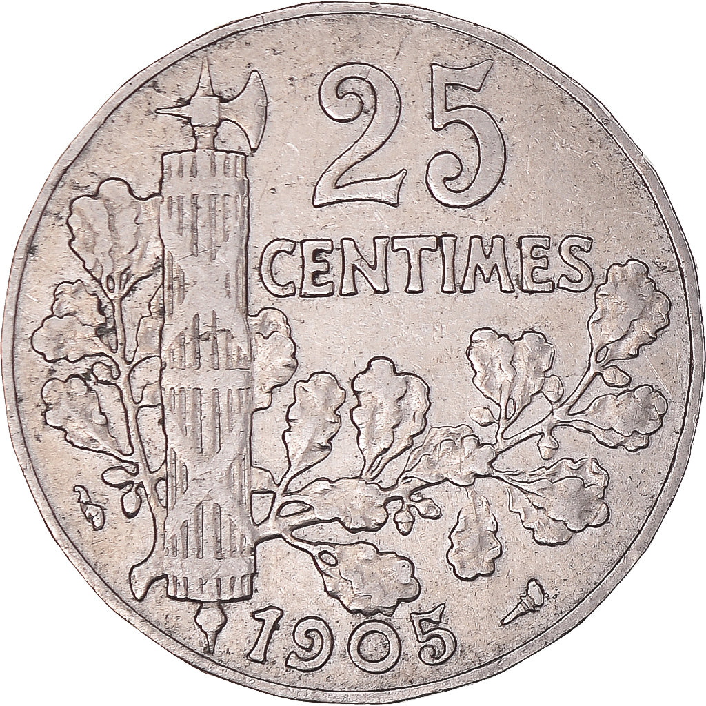 Münze, Frankreich, Patey, 25 Centimes, 1905, SS, Nickel, KM:856, Gadoury:364