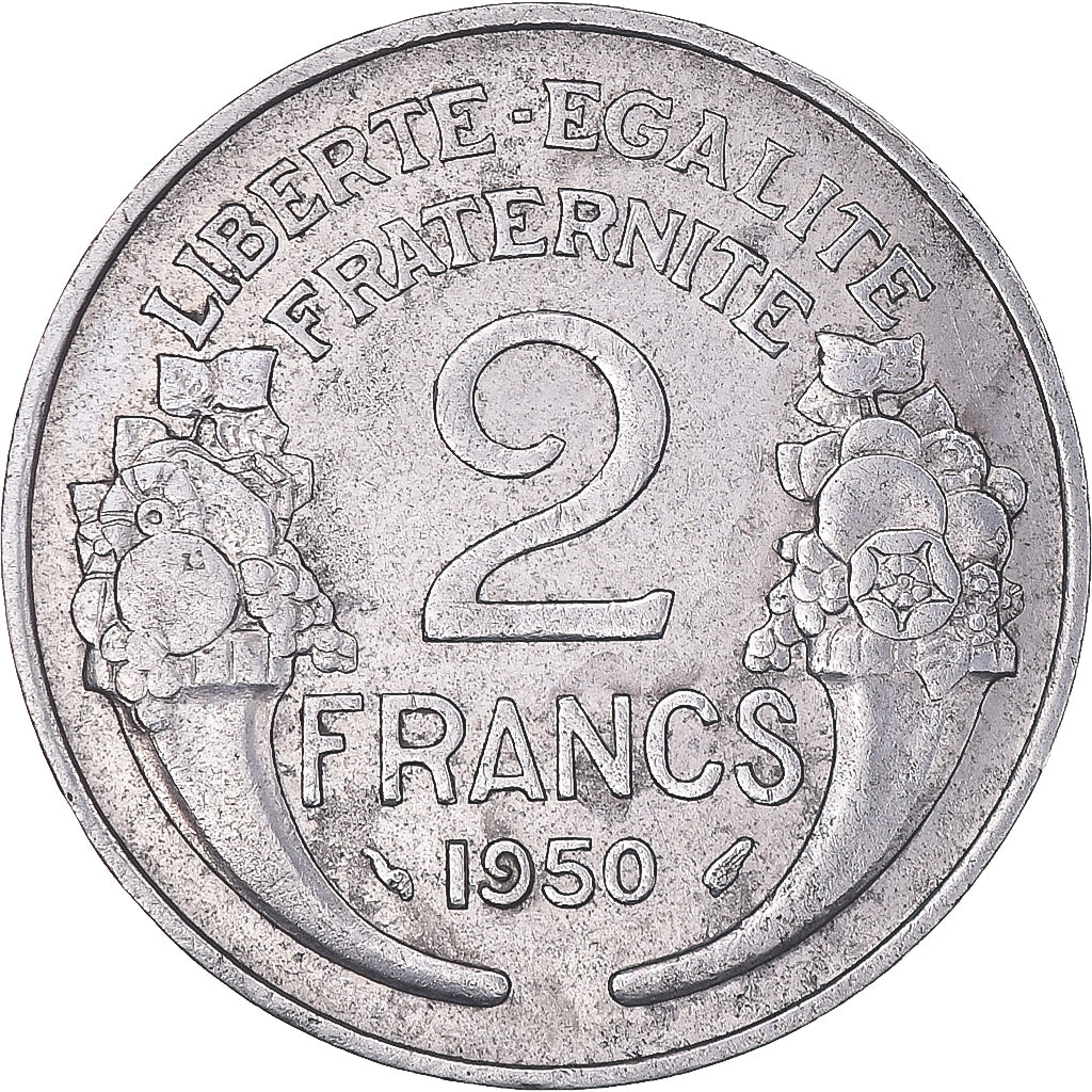 Coin, France, Morlon, 2 Francs, 1950, EF(40-45), Aluminum, KM:886a.1