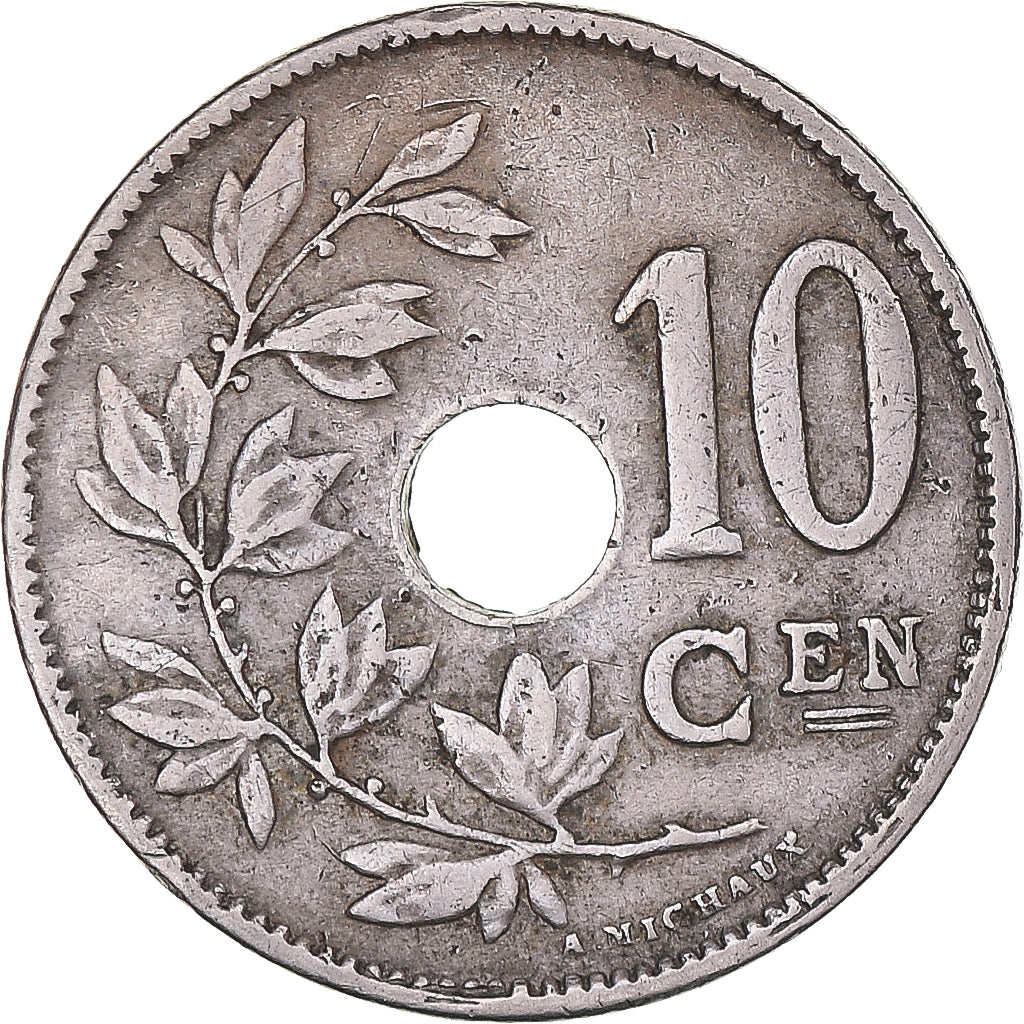 Moneta, Belgio, 10 Centimes, 1920, MB+, Rame-nichel, KM:86
