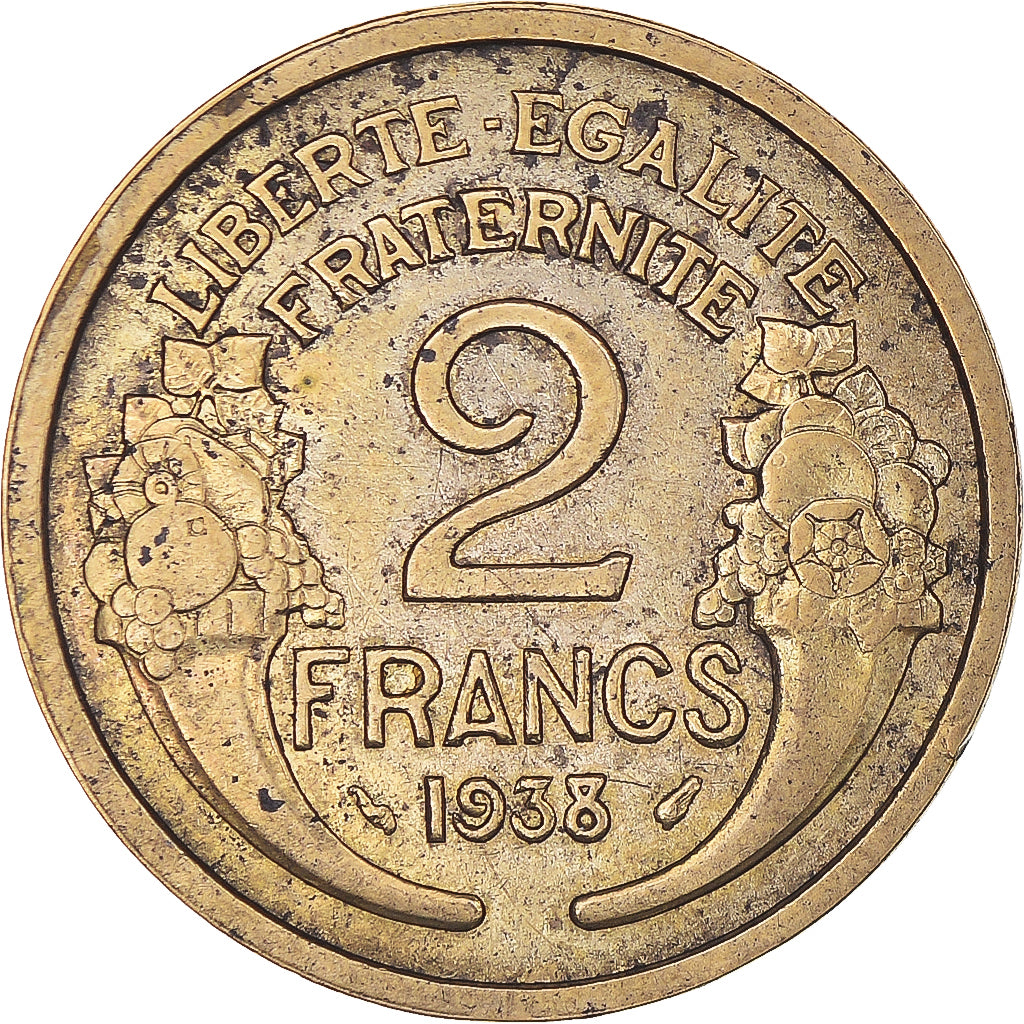 Coin, France, Morlon, 2 Francs, 1938, Paris, EF(40-45), Aluminum-Bronze, KM:886