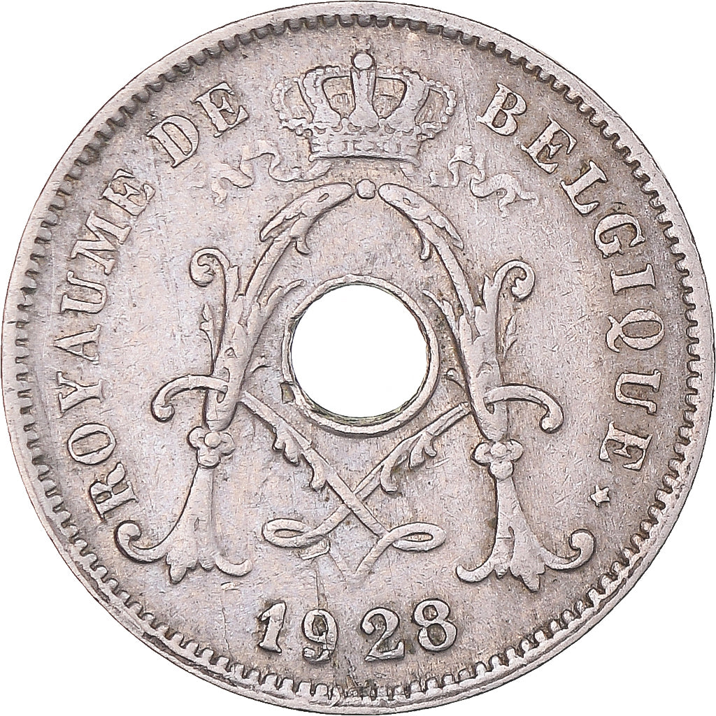 Moneta, Belgio, 10 Centimes, 1928, MB+, Rame-nichel, KM:85.1
