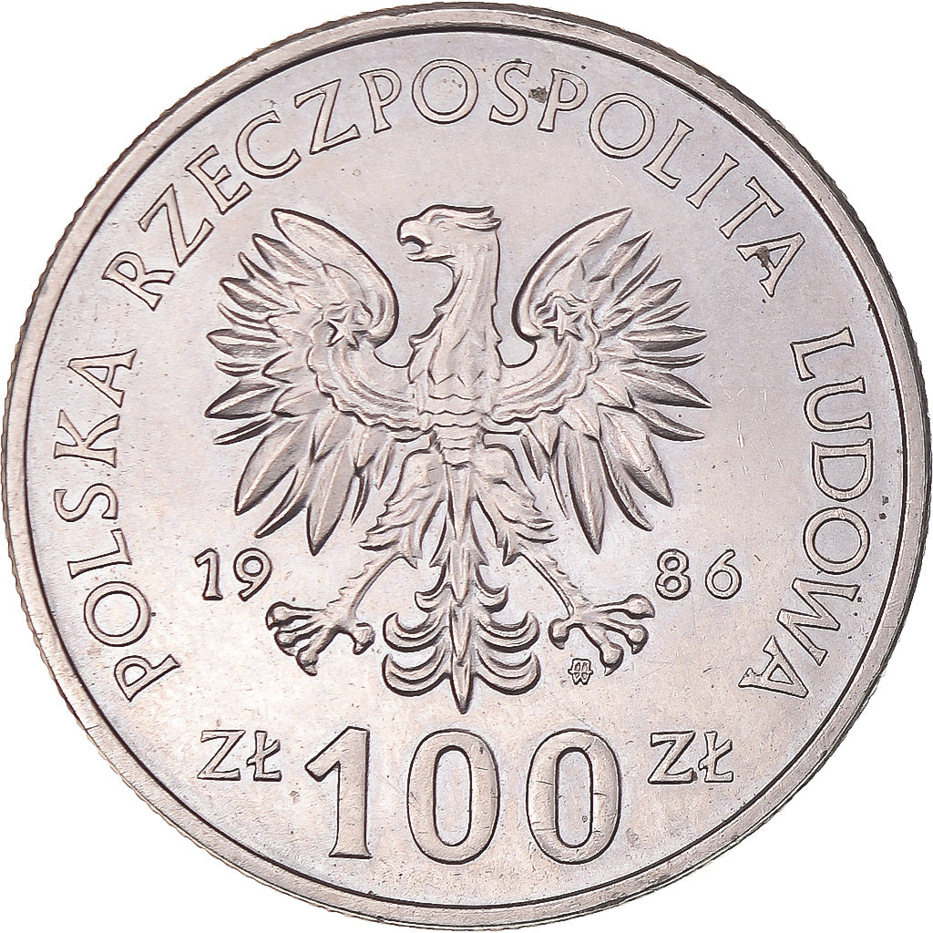 Moneta, Polonia, 100 Zlotych, 1986, Warsaw, SPL-, Rame-nichel, KM:160
