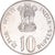 Moeda, ÍNDIA - REPÚBLICA, 10 Rupees, 1973, Mumbai, Bombay, MS(63), Prata