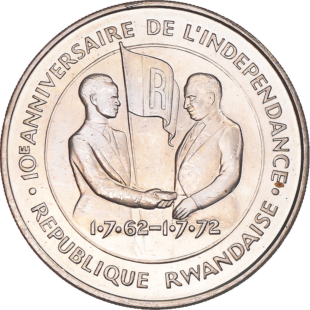 Munten, Rwanda, 200 Francs, 1972, UNC-, Zilver, KM:11
