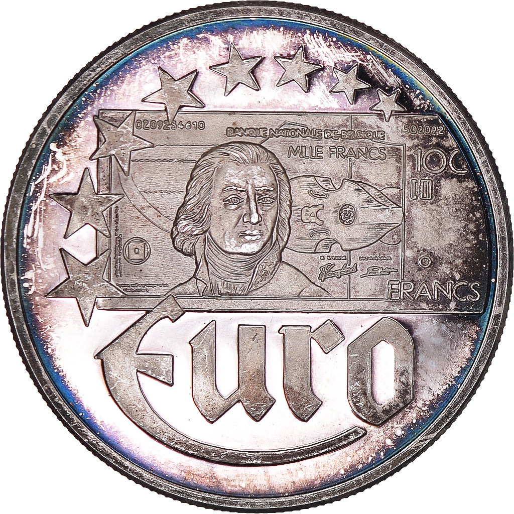 Francia, 10 Euro, Europa, 1997, Belgium, EBC+, Plata