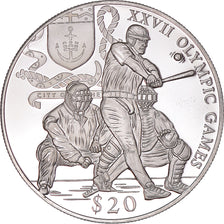 Monnaie, Libéria, Olympic Games, 20 Dollars, 2000, Baseball, SPL, Argent