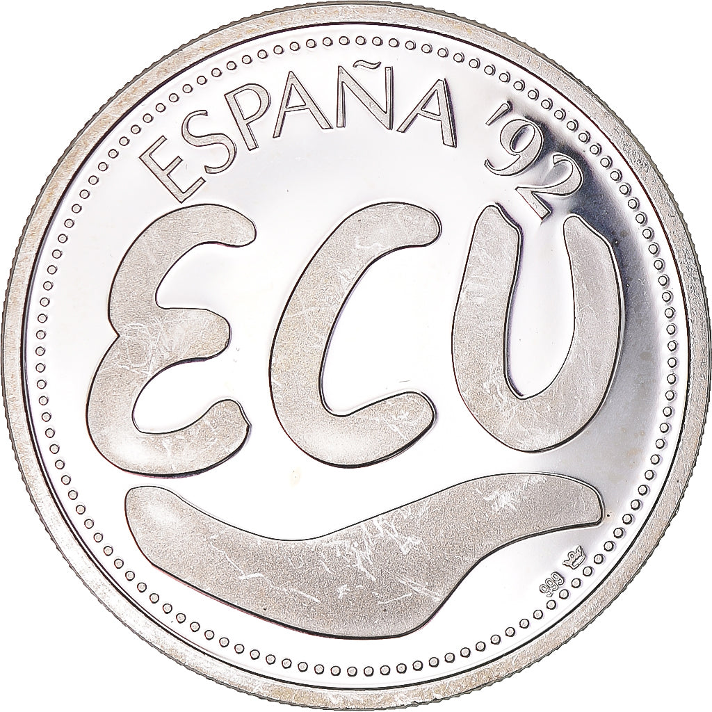 España, Ecu, 1992, Christophe Colomb, SC, Plata