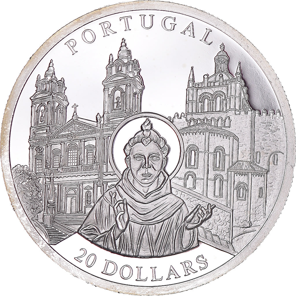 Coin, Liberia, 20 Dollars, 2001, Portugal, MS(63), Silver