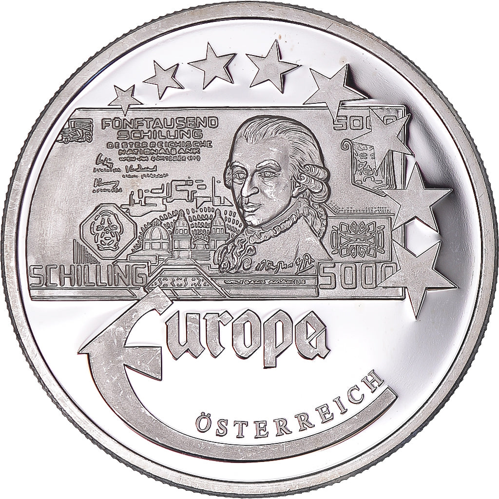 France, Medal, Europa, 1997, Austria, MS(63), Silver