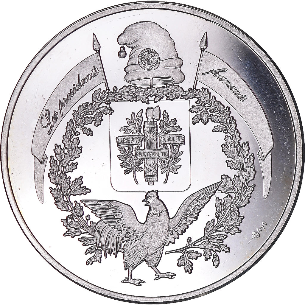 Francja, medal, Président français, Valérie Giscarg d'Estaing, MS(63), Srebro