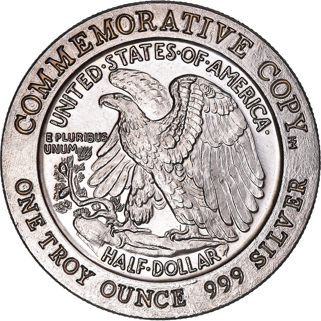 États-Unis, Half Dollar, One Troy Ounce, Liberty, 1916, COPY, SPL, Argent