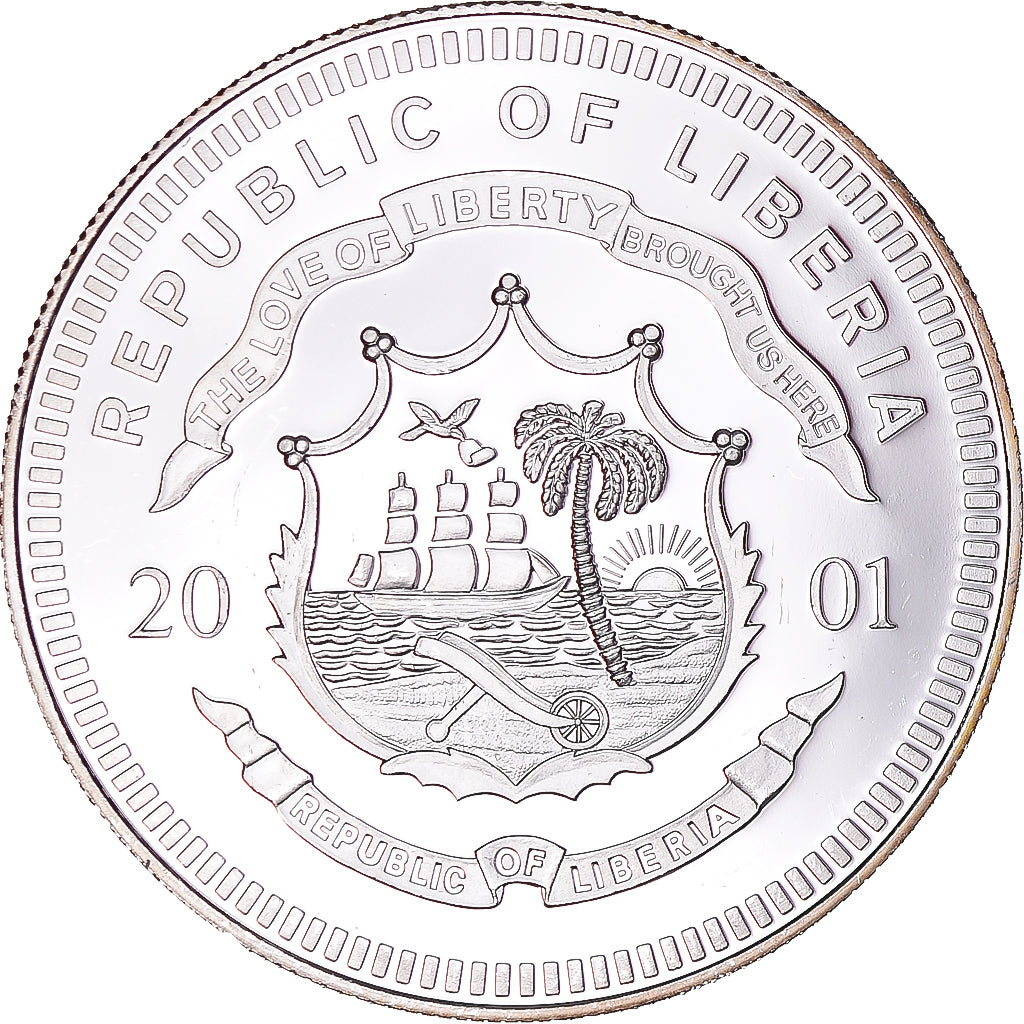 Monnaie, Libéria, 20 Dollars, 2001, Luxembourg, SPL, Argent
