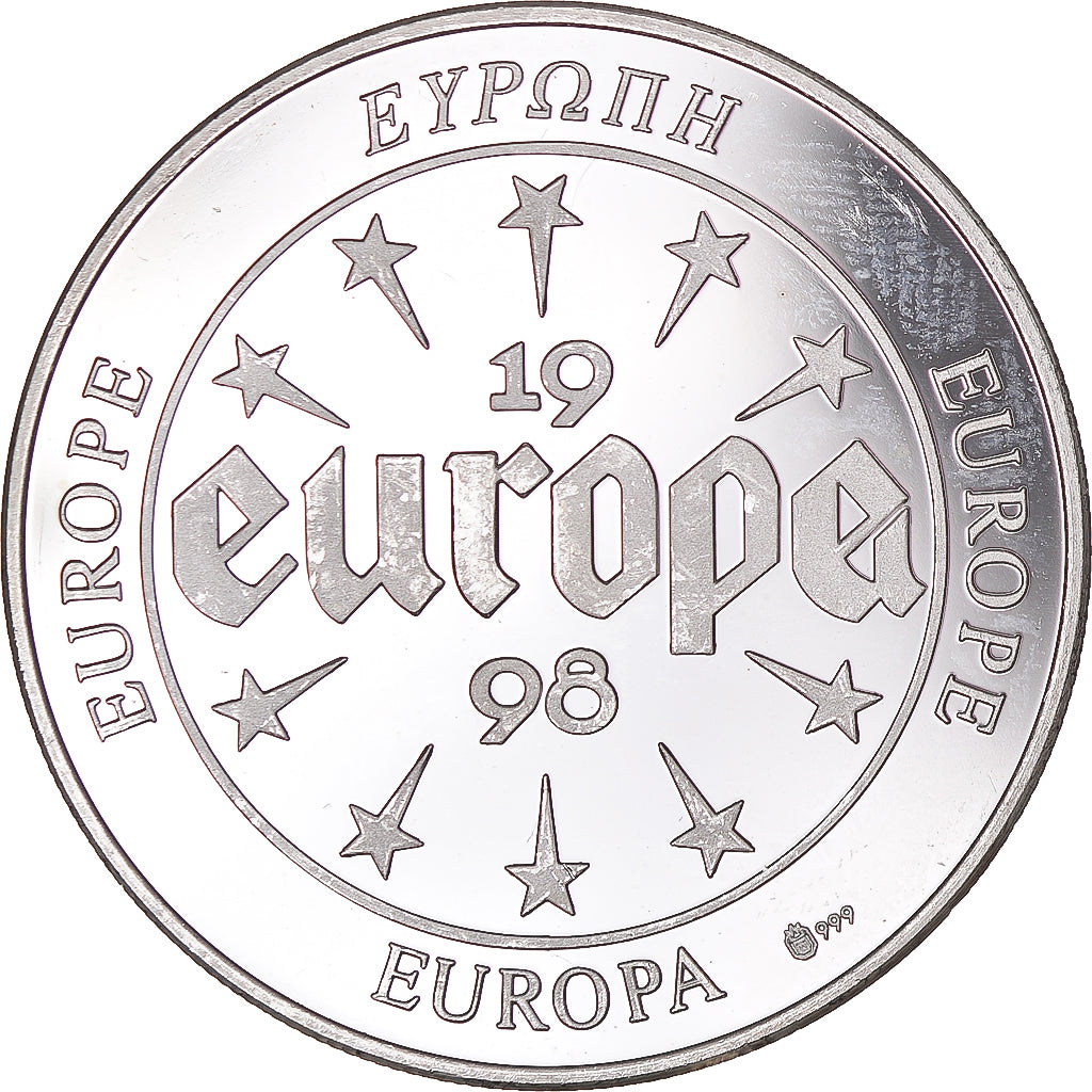 Francja, medal, Europa, 1998, Great Britain, MS(63), Srebro