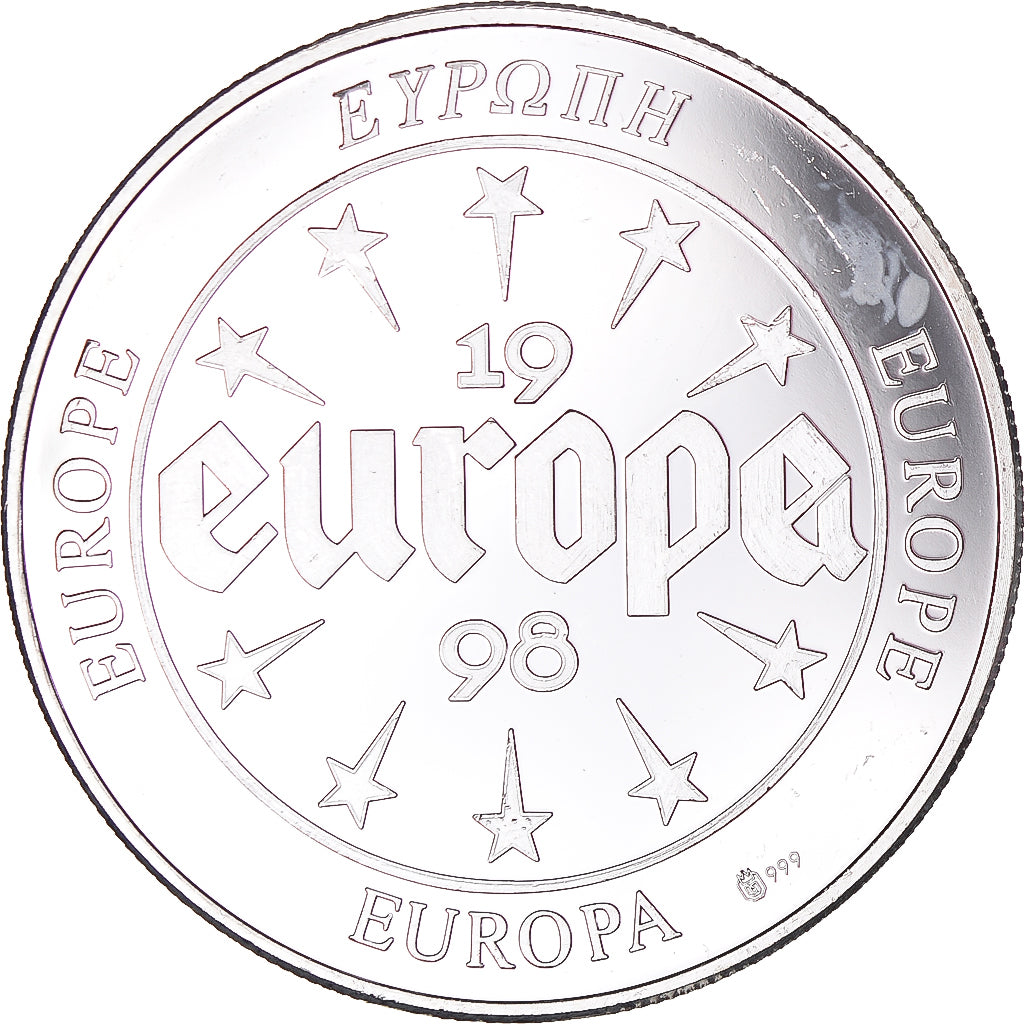 Francja, medal, Europa, 1998, Great Britain, MS(63), Srebro