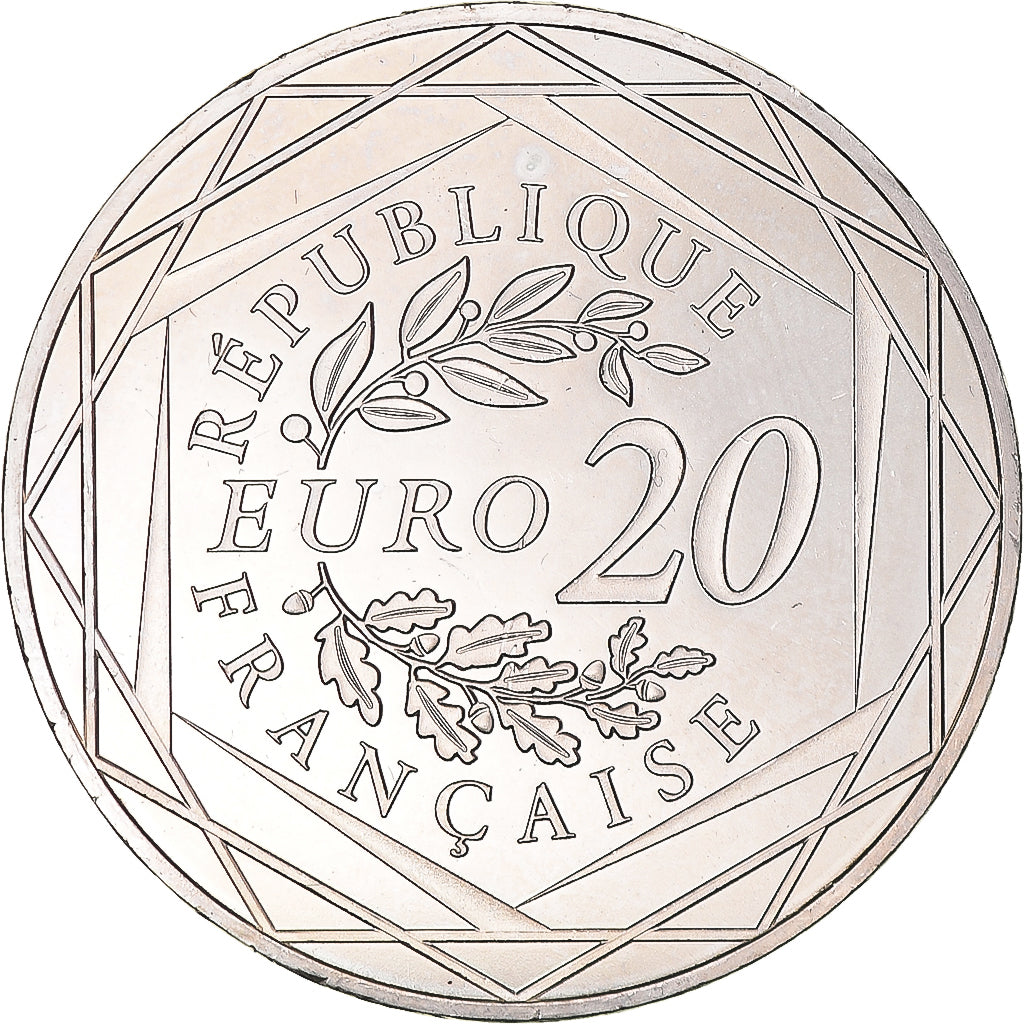 France, 20 Euro, Marianne, 2017, Paris, MS(63), Silver