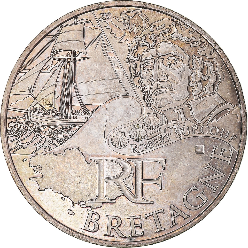 Francia, 10 Euro, Bretagne, 2012, Paris, EBC, Plata, Gadoury:EU514, KM:1866
