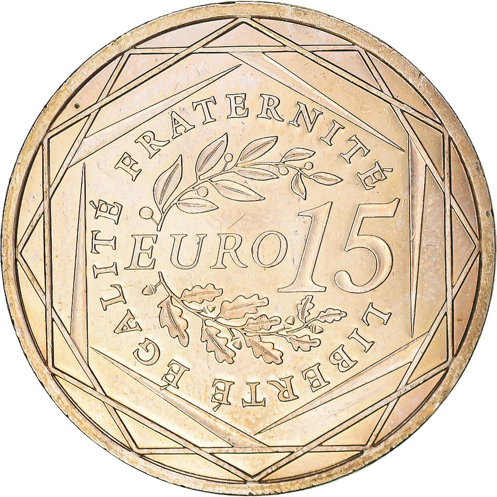France, 15 Euro, 2008, MS(60-62), Silver, Gadoury:2, KM:1535
