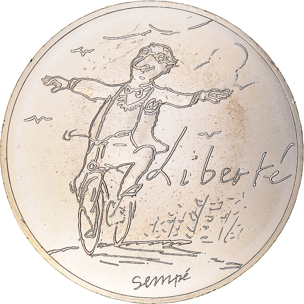 France, 10 Euro, Liberté Printemps Sempé, 2014, MS(64), Silver, Gadoury:EU717