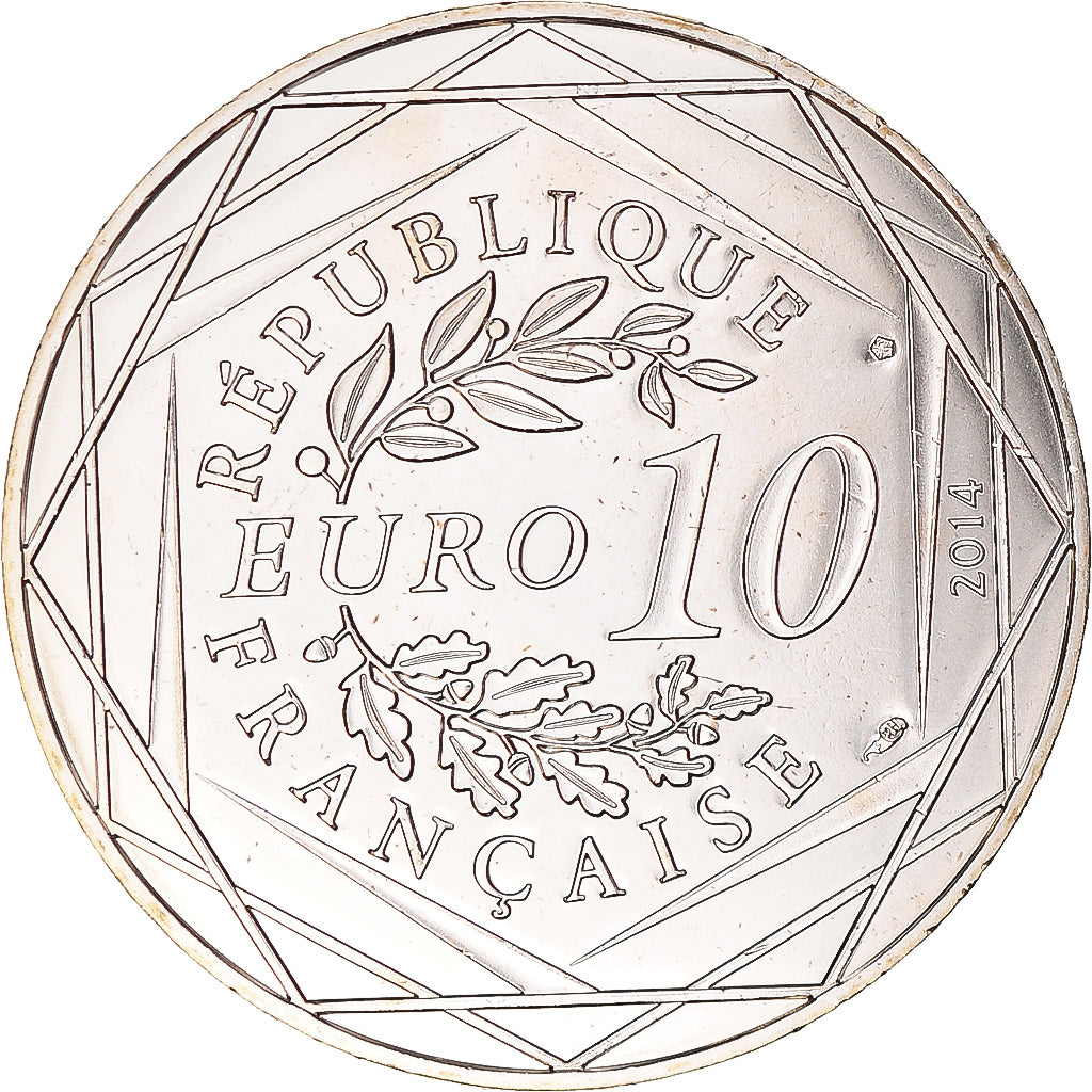 France, 10 Euro, Liberté Printemps Sempé, 2014, MS(64), Silver, Gadoury:EU717