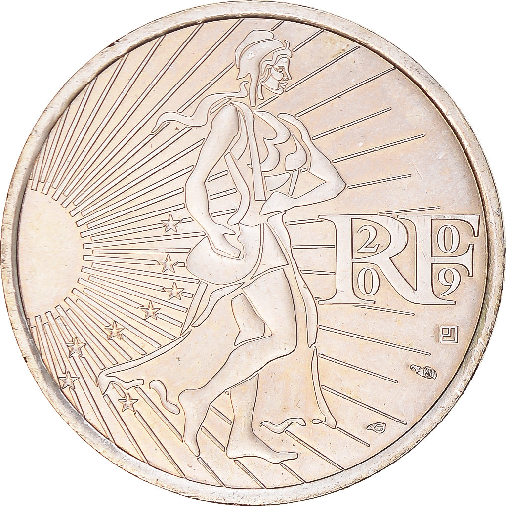 Francia, 10 Euro, Semeuse, 2009, EBC+, Plata, Gadoury:EU337, KM:1580