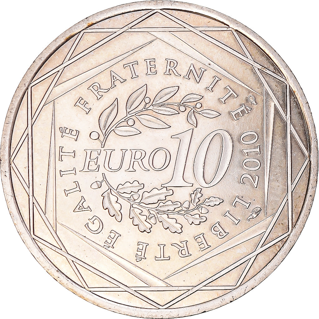 France, 10 Euro, Aquitaine, 2010, Paris, MS(60-62), Silver, KM:1645