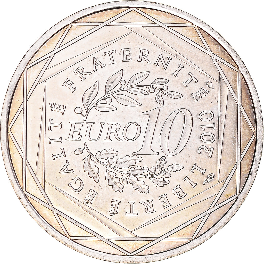 France, 10 Euro, Bretagne, Euros des régions, 2010, Paris, SPL, Argent, KM:1648