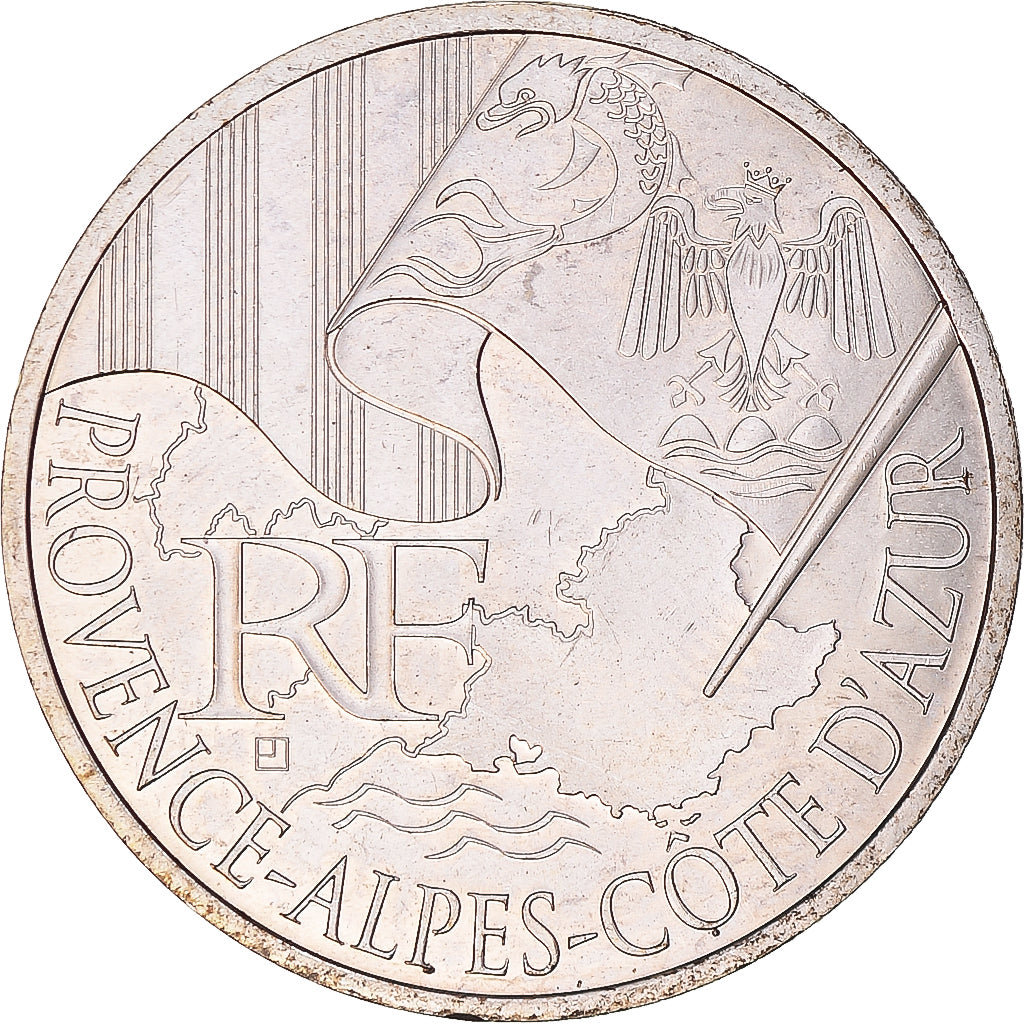 France, 10 Euro, Provence-Alpes-Cote d'Azur, Euros des régions, 2010, Paris