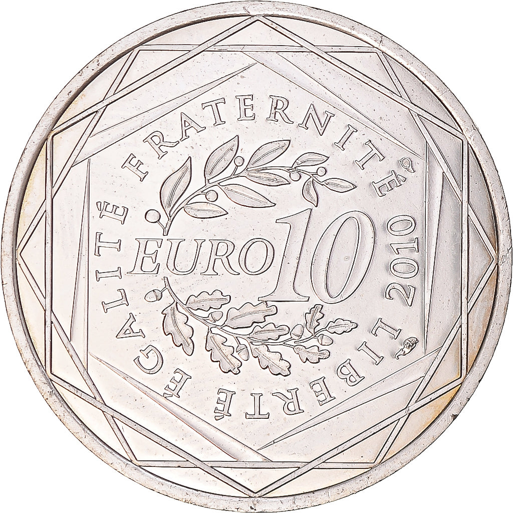 France, 10 Euro, Basse Normandie, 2010, Paris, MS(63), Silver, KM:1647