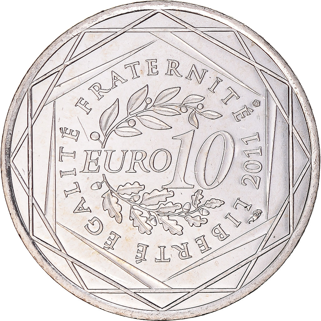 Francja, 10 Euro, Bretagne, Euros des régions, 2011, Bretagne, MS(63), Srebro
