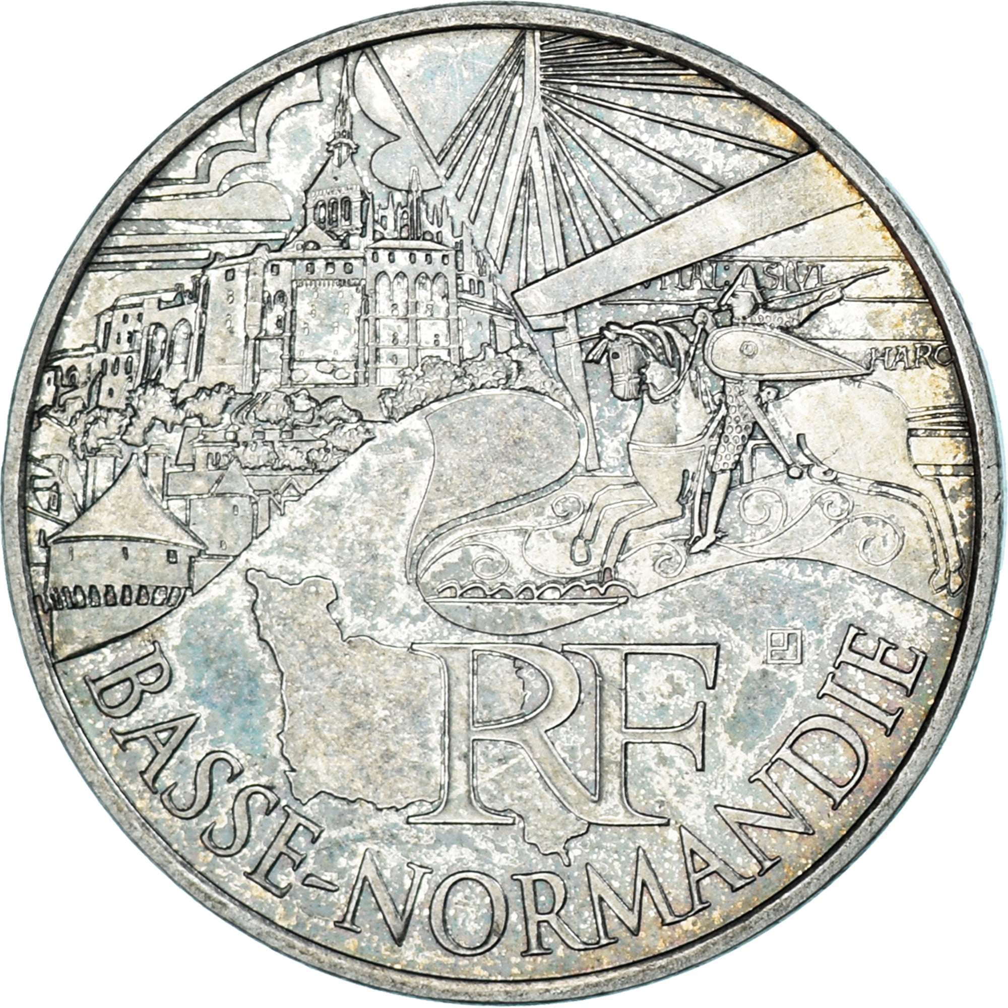 Frankrijk, 10 Euro, Basse Normandie, 2011, Paris, ZF+, Zilver, KM:1729