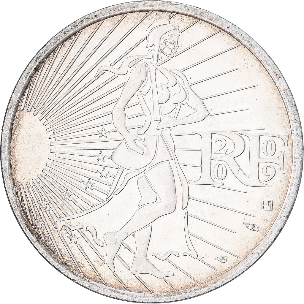 Francia, 10 Euro, 2009, Semeuse, SPL-, Argento