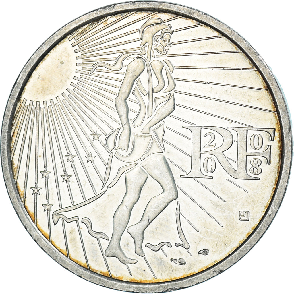 France, 15 Euro, 2008, Semeuse, AU(55-58), Silver, Gadoury:2, KM:1535