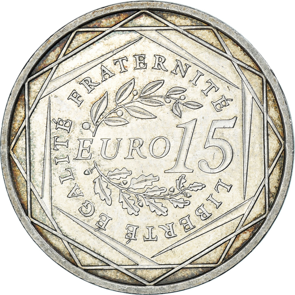 France, 15 Euro, 2008, Semeuse, AU(55-58), Silver, Gadoury:2, KM:1535