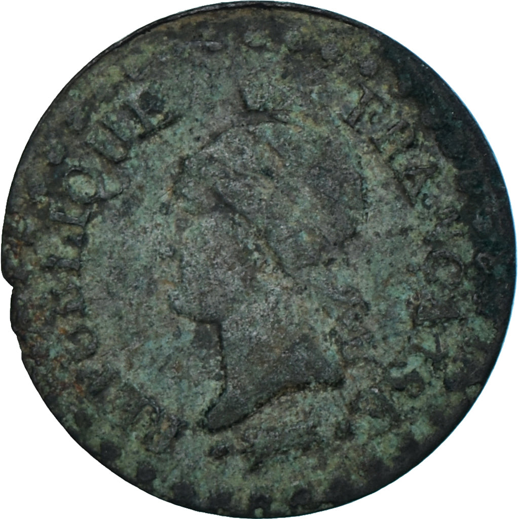 Moneta, Francia, Dupré, Centime, AN 6, Paris, MB, Bronzo, KM:646, Gadoury:76