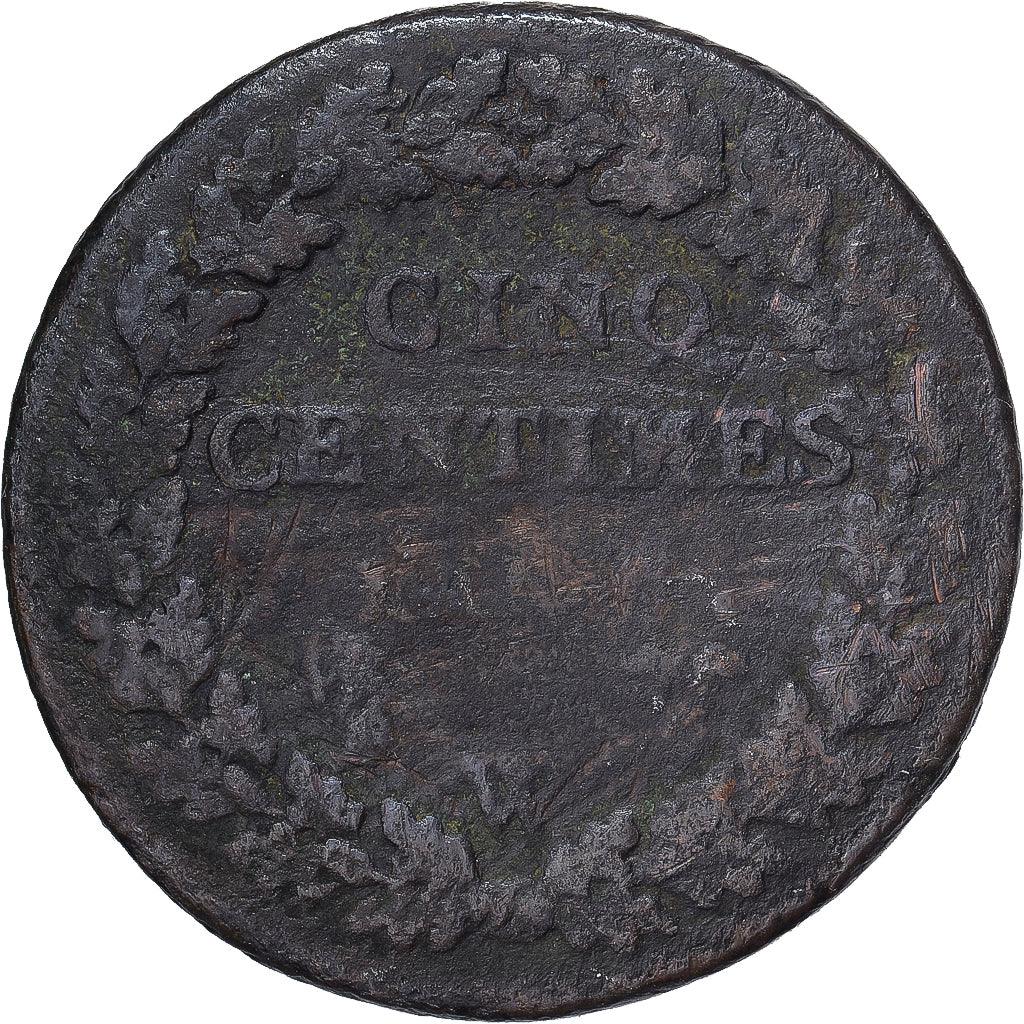 Monnaie, France, Dupré, 5 Centimes, AN 5, Lille, TB, Bronze, Gadoury:126