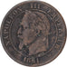 Moneda, Francia, Napoleon III, Napoléon III, 2 Centimes, 1861, Bordeaux, BC+