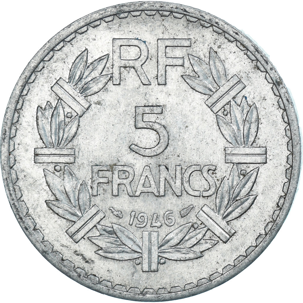 Coin, France, Lavrillier, 5 Francs, 1946, Paris, AU(50-53), Aluminum, KM:888b.1